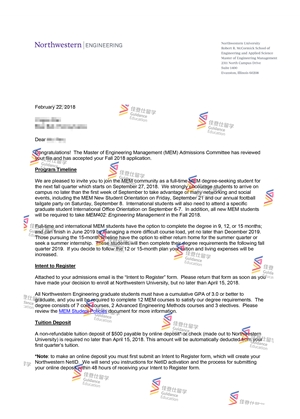 Northwestern University- Master of Engineering Management