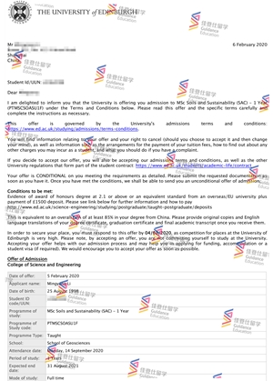 University of Edinburgh- Msc Soils and Sustainability