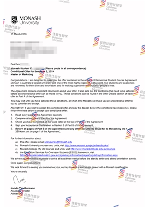 Monash University- Master of marketing